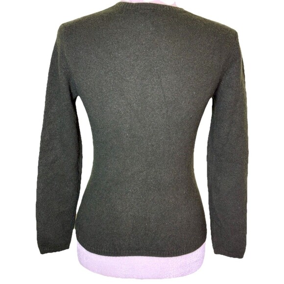 Prive Women’s 100% Cashmere Dark Green Sweater Quiet Luxury Timeless Classic XS - Picture 3 of 8